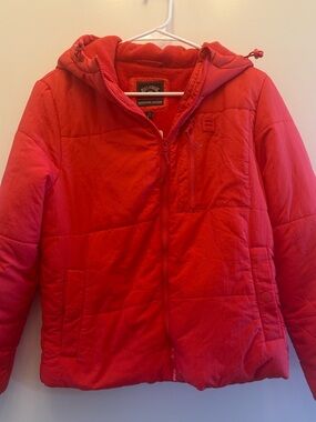 🪸 Billabong Adventure Division Hooded Puffer Jacket – Women’s Small Coral